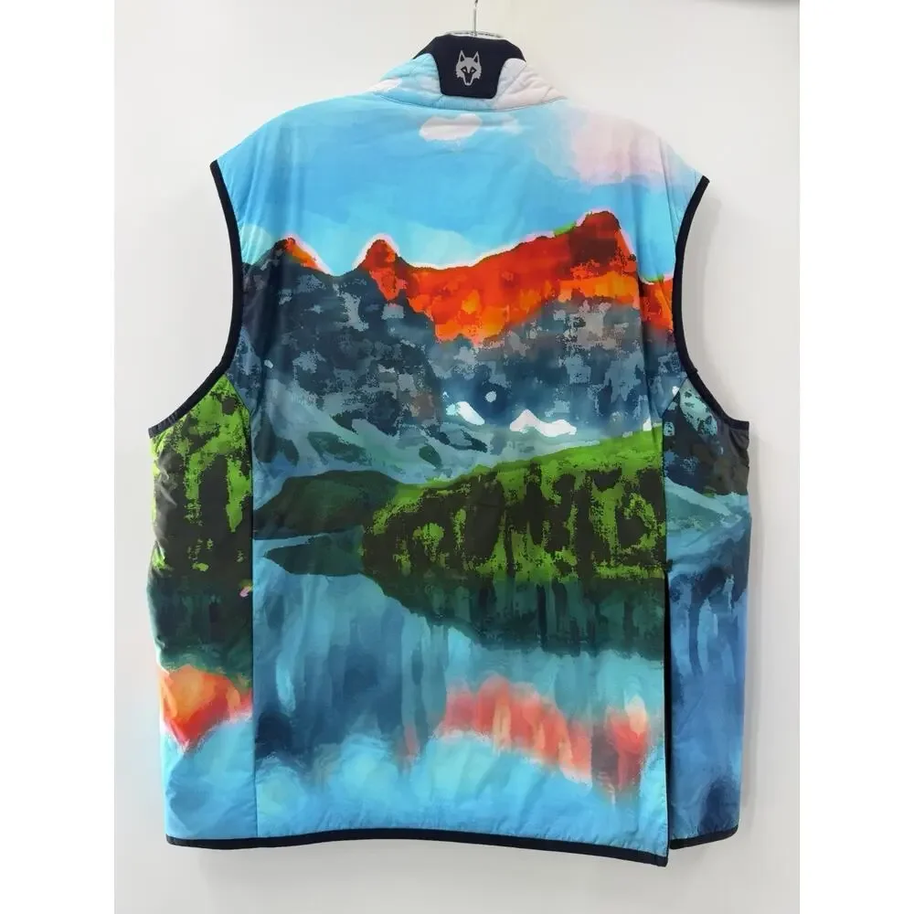 Greyson Men’s Painted Mountain Yukon 1/2 Zip Hybrid Performance Vest Large EUC